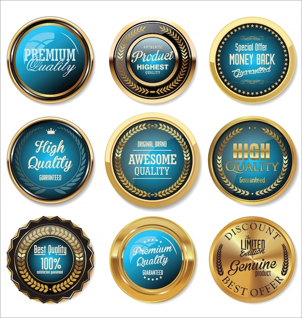 Premium kwaliteit retro badges collectie