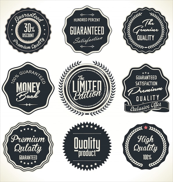 Vector premium kwaliteit retro labels-collectie