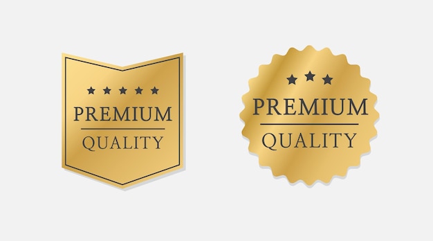 Vector premium kwaliteitsbadge premium certificaat badge gouden label teken zegel stempel sticker