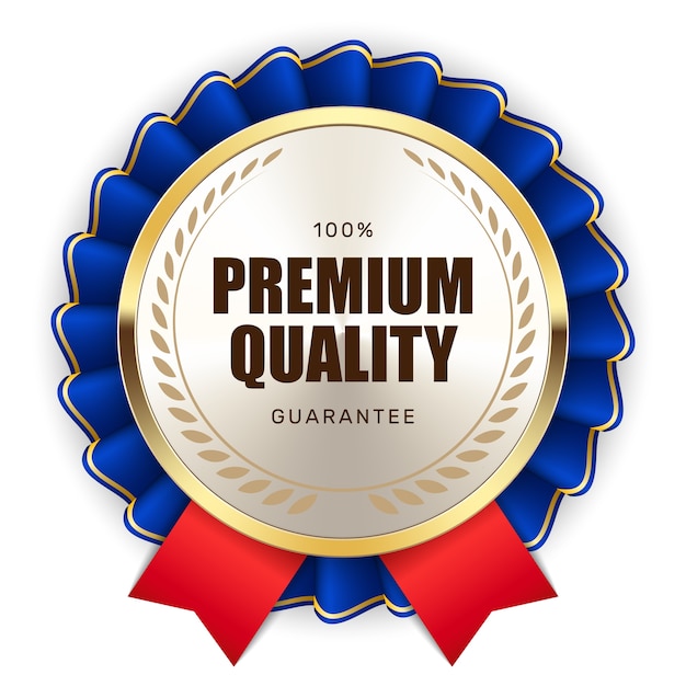 premium kwaliteitsgarantie badge lint goud zilver metallic luxe logo