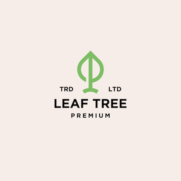 Design premium del logo dell'albero delle foglie