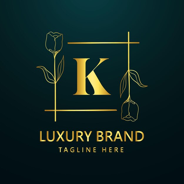 Vector premium letter k logo icon design. luxury jewelry frame gem edge logotype. beauty, fashion, spa icon