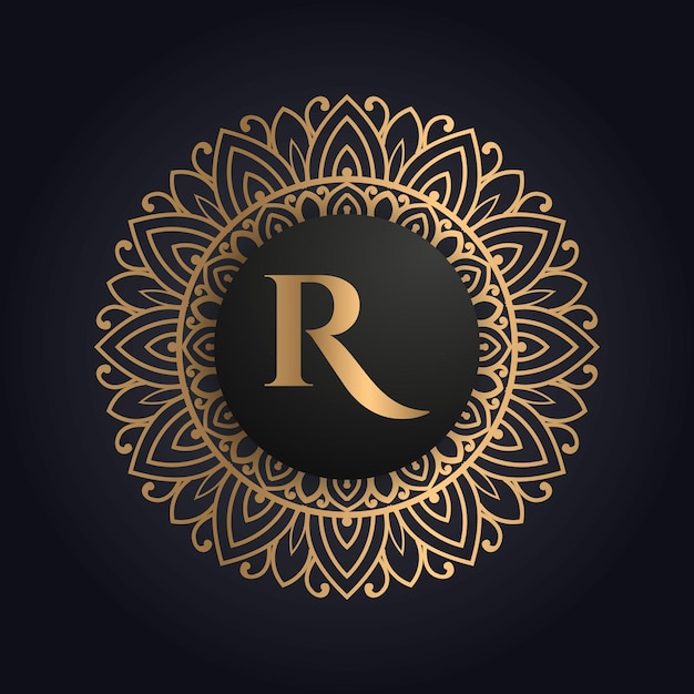 Premium letter R logo icon design. Luxury jewelry frame gem edge logotype. Beauty, Fashion, Spa icon