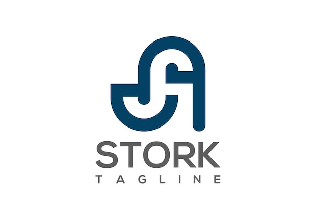 Premium Letter Sa Or As Stork Logo Template