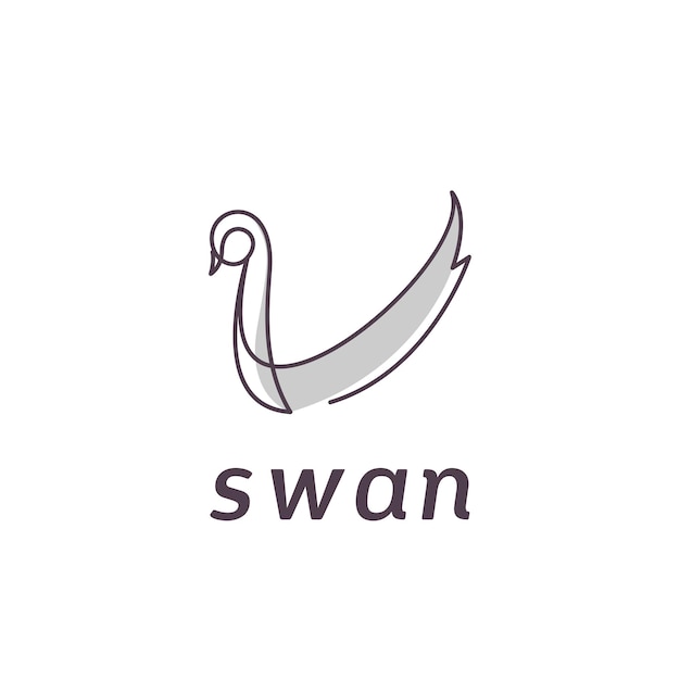 Premium Letter V White Swan Logo Company