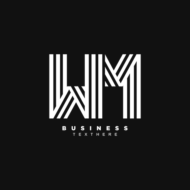 Premium letter WM-logo-ontwerp Eerste W- en M-logo voor uw merk of bedrijf