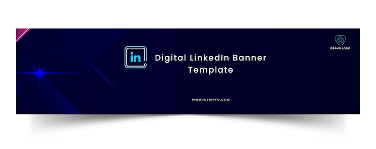 Vector premium linkedin banner cover template vector minimal design