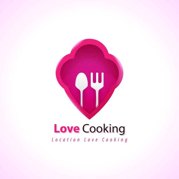 Modello di concetto di cucina chef logo premium