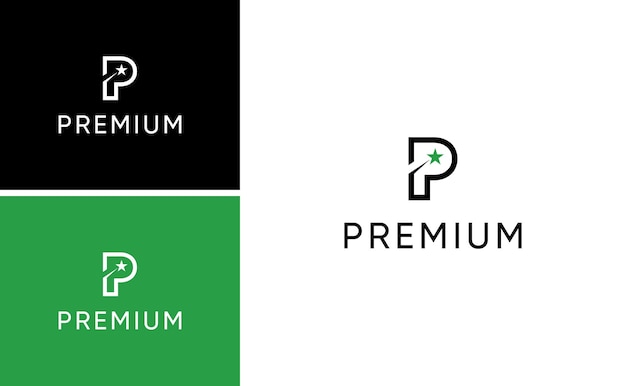 Премиум логотип буква P логотип дизайн вектор шаблон