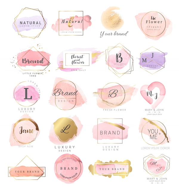 Premium logo template watercolor style