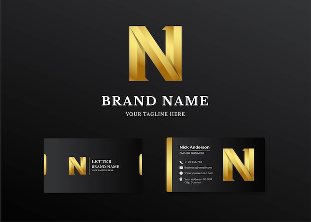 Premium luxe letter k-logo en visitekaartje ontwerp