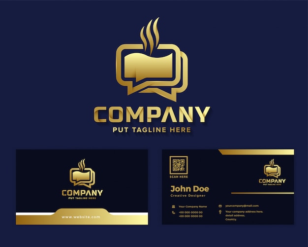 Premium luxury coffee chat logo for business company