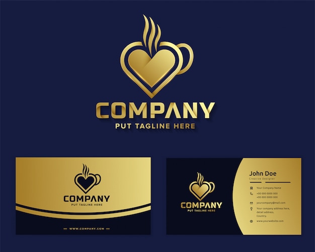 Premium luxury coffee love logo for business company