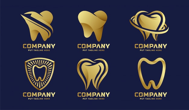 Premium luxury dental care logo collection for company