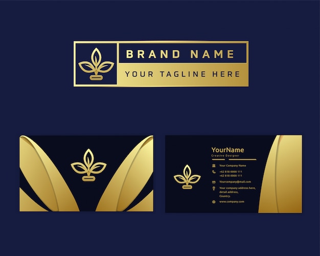 Logo di lusso in oro di lusso premium per azienda boutique