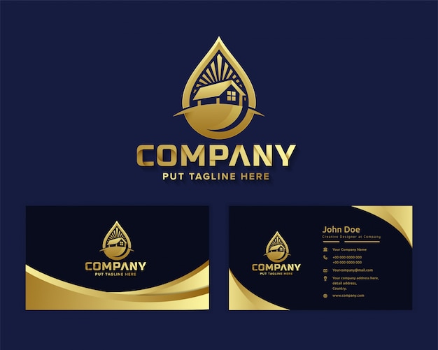 Premium luxury nature eco real state building logo