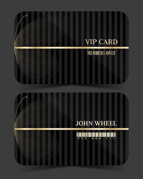 Premium luxury vip card front and back in vector illustration