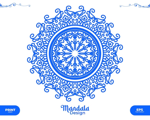 Premium mandala fiore blu alpona per matrimonio stampa poster copertina brochure volantino banner mehndi