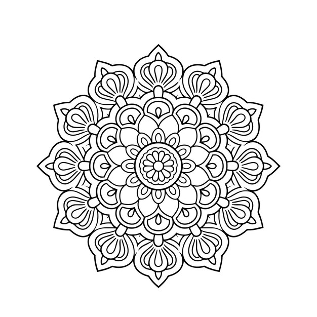 premium mandala template with flower design