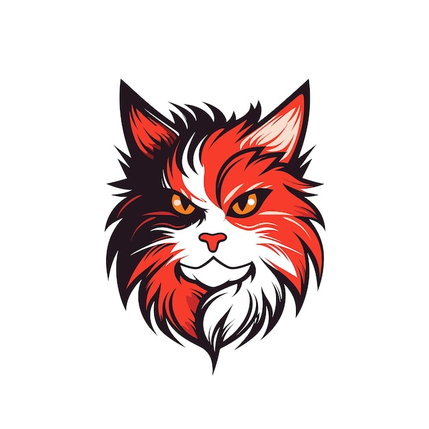 Vector a premium mascot logo of cat with white background