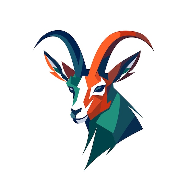 Vector a premium mascot logo of ibex with white background