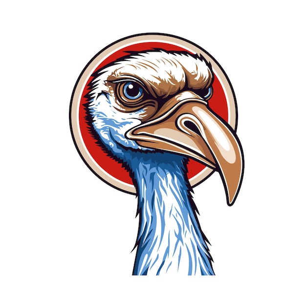 A premium mascot logo of Somali ostrich with white background