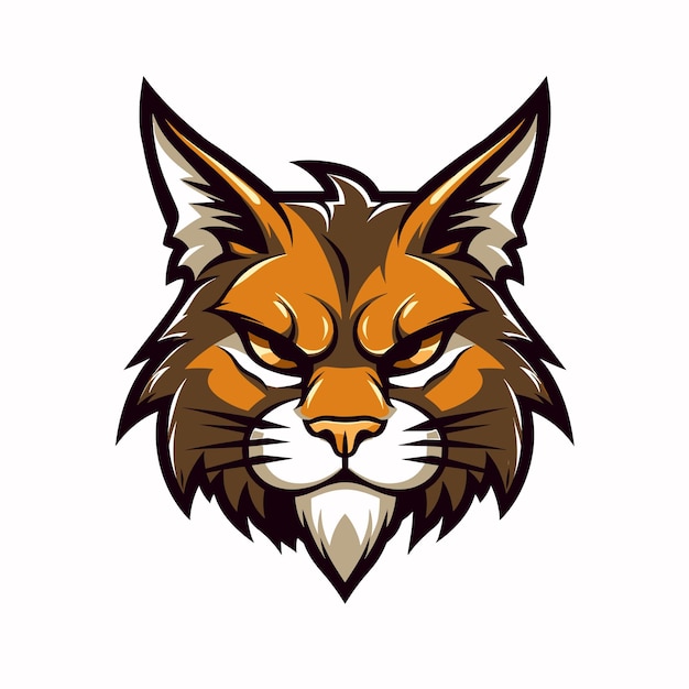 Vector a premium mascot logo of wild cat with white background