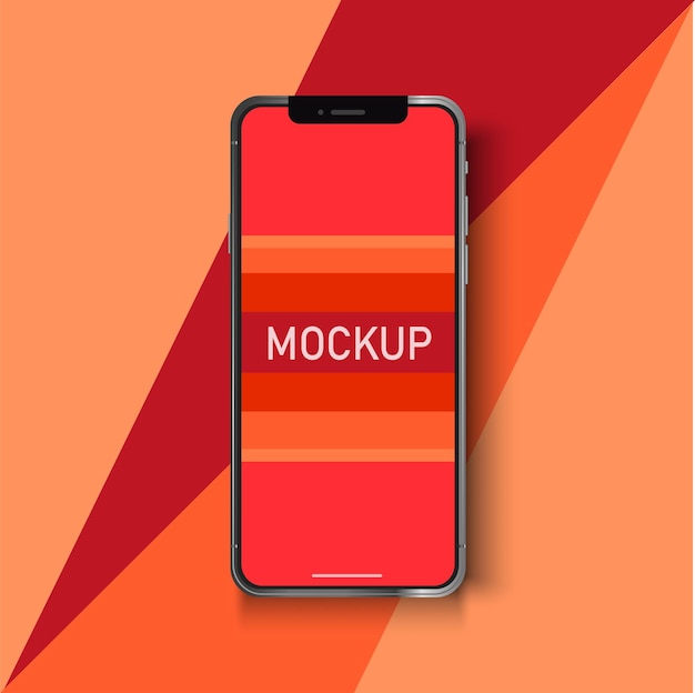 Premium mobile phone screen mockup template. realistic colorful smartphone mock up