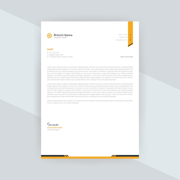 Premium modern and abstract corporate company letterhead template design new style