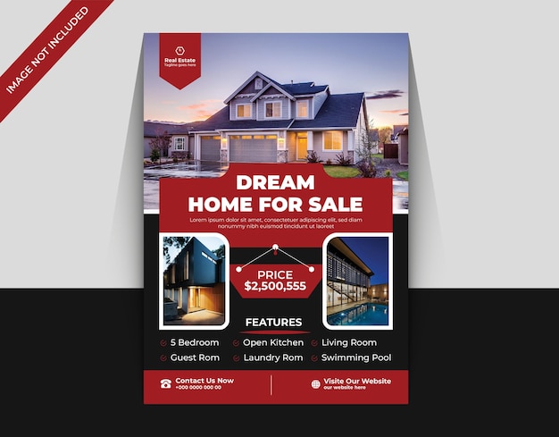Premium onroerend goed flyer sjabloon voor vastgoedlijsten