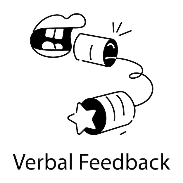 Premium outline icon of verbal feedback