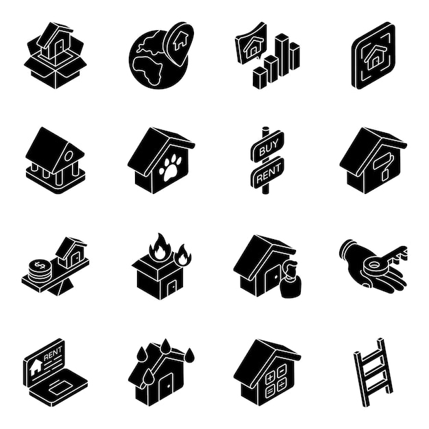 Premium pack of property icons