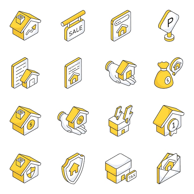 Premium pack of property icons