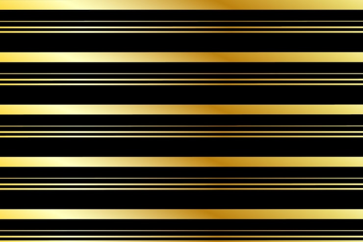 Vector 黑色背景上金色水平線的優質圖案