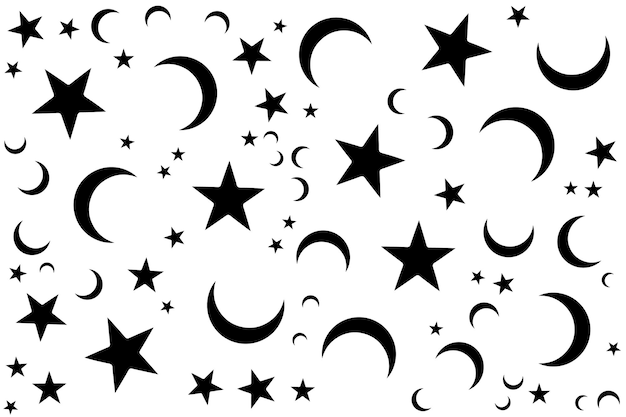 Vector premium pattern of moons and stars