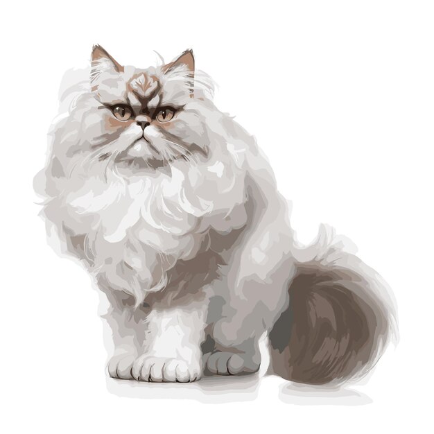 Premium Persian Cat Vector Art Bewerkbaar en van hoge kwaliteit Volledig Bewerkbaar