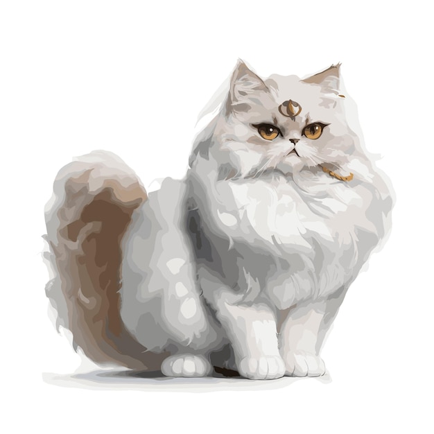 Premium Persian Cat Vector Art Bewerkbaar en van hoge kwaliteit Volledig Bewerkbaar