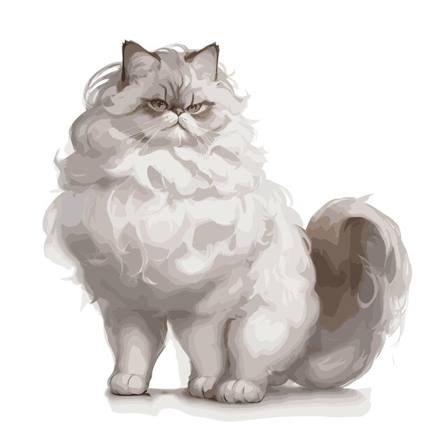 Vettore premium persian cat vector art editable e di alta qualità fully editable