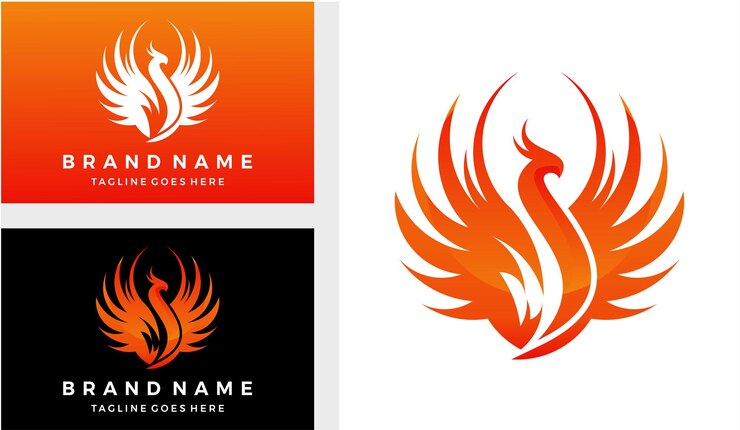 Vector premium phoenix logo ontwerp vectorillustratie
