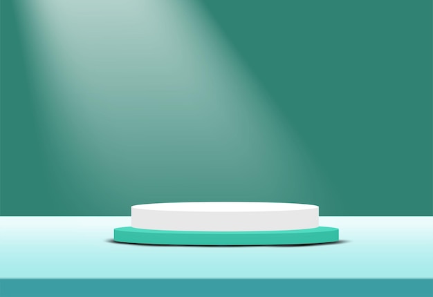 Premium podium circle shapes on green background