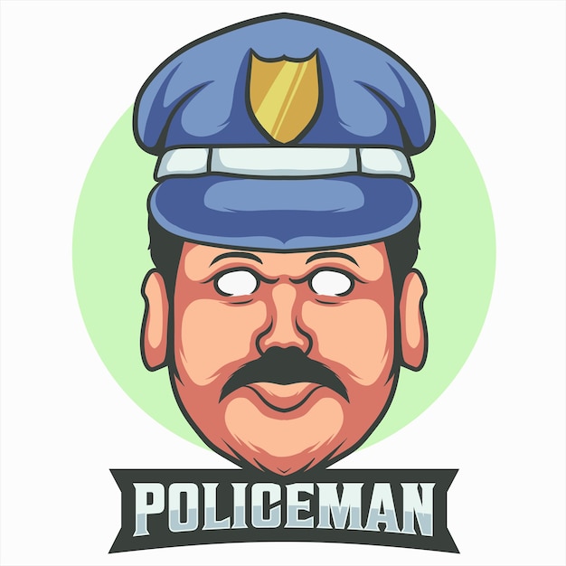 Illustrazione vettoriale della mascotte del logo della polizia premium