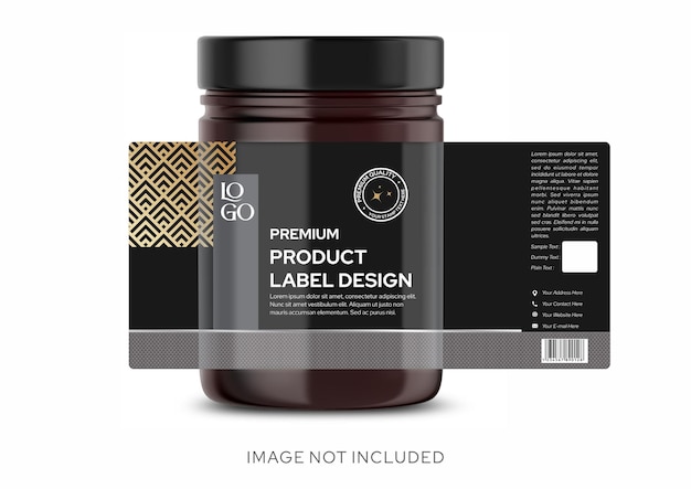 Vector premium product label design, black gold labels for luxury products in geometric, golden pattern