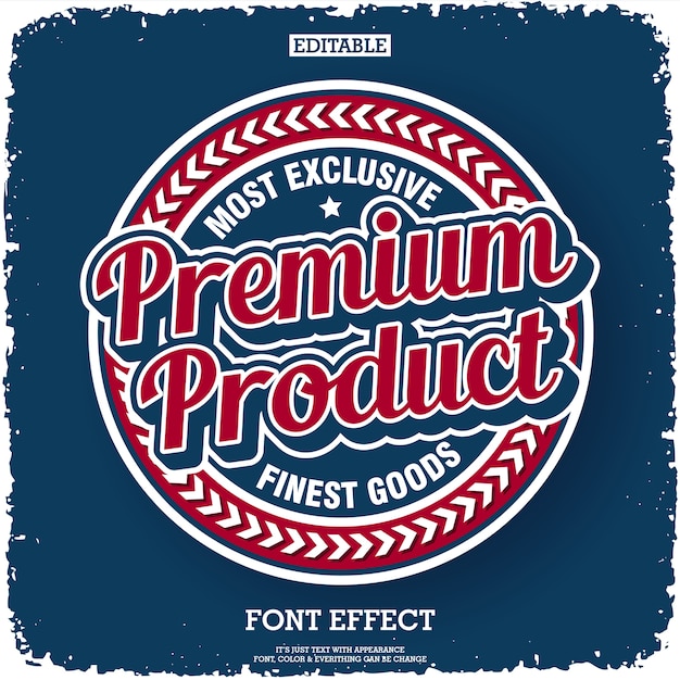 Premium product label with retro style