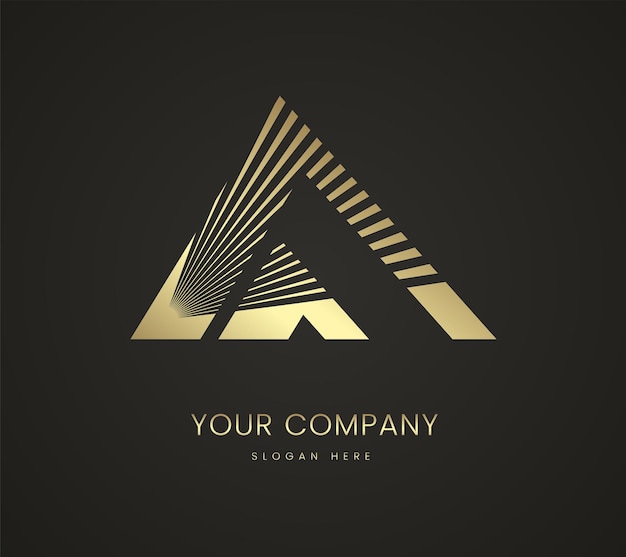 Дизайн символа логотипа премиум-пирамиды. Креативный прямоугольник, изолированный значок в премиум-цвете