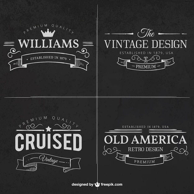 Vector premium quality badges in retro style