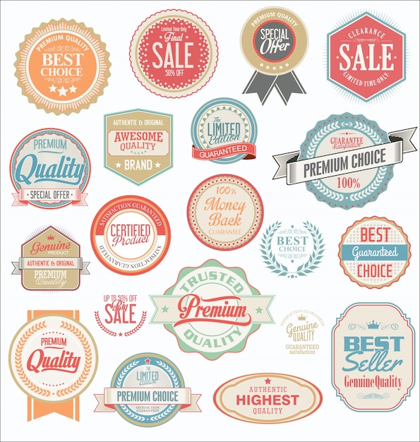 Vector premium quality badges