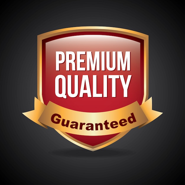 premium quality over black background vector illustration 