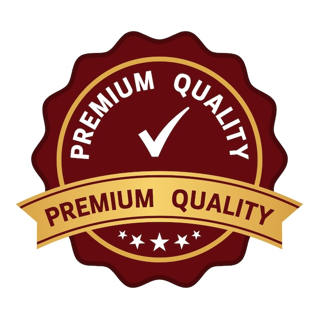 Premium Quality Black Medal Icon Seal Mark (5 stars )