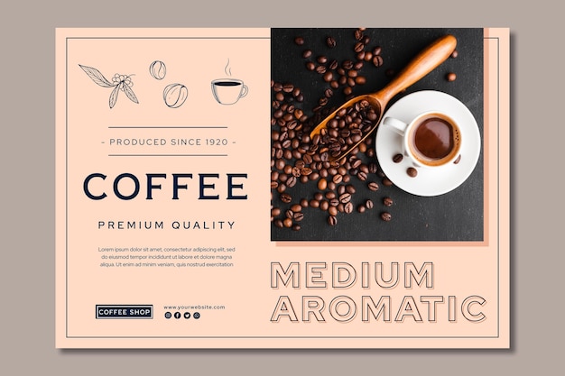 Vector premium quality coffee banner