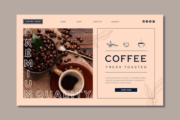 Premium quality coffee landing page